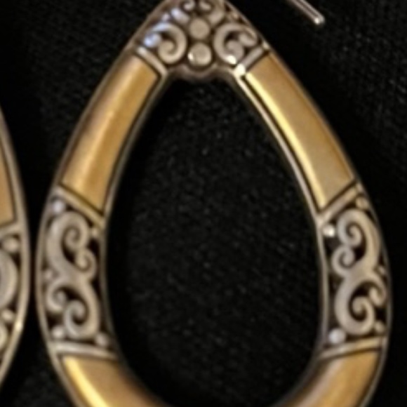 Brighton Earrings -  Silver and Gold tone finish  1.5"L - Picture 2 of 3